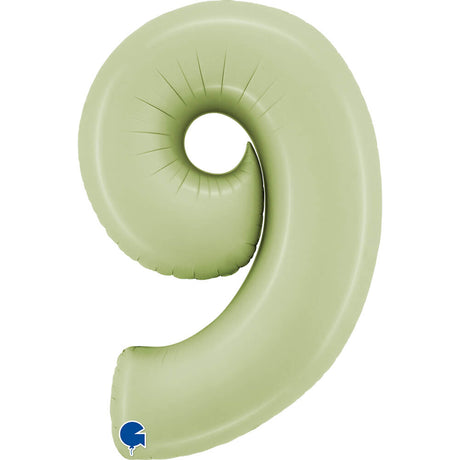Ballon chiffre - vert olive satiné - 40" - Gonflage Hélium en boutique