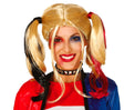 Blonde braided synthetic wig for women, perfect Halloween costume accessory inspired by superheroes and animation characters.