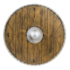 Medieval knight shield made of durable polypropylene with handles, 40 cm diameter, ideal for adults and children, perfect for Viking and fairy tale costumes or role play.