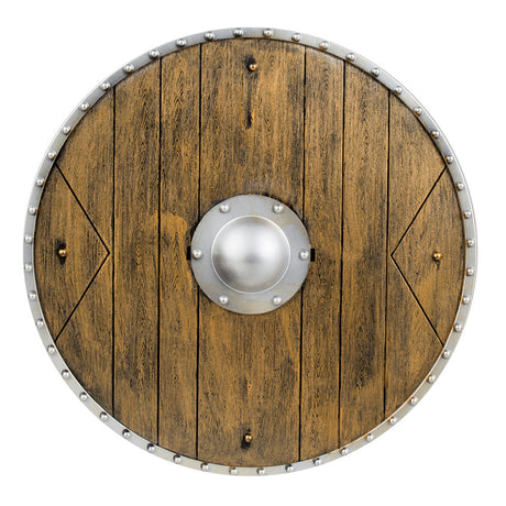 Medieval knight shield made of durable polypropylene with handles, 40 cm diameter, ideal for adults and children, perfect for Viking and fairy tale costumes or role play.