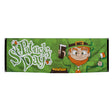 St. Patrick's Day polyester banner measuring 74 x 220 cm, featuring festive green design, ideal for party decorations and holiday celebrations.