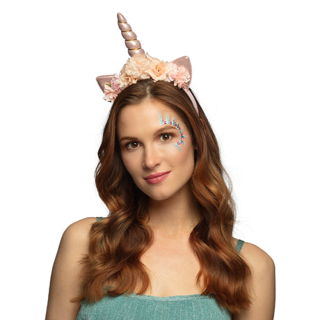 Tiare Moonlight unicorn tiara for women, adult unicorn headband accessory made of polyester, polystyrene, and polypropylene, ideal for costumes or themed parties.