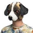 Plush Bernard half mask for adults, soft polyester costume accessory suitable for men and women, ideal for parties and events.