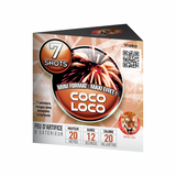 Feu d'artifice compact 7 tirs Coco Loco, petit et léger, portable, produit des palmiers rouges élégants jusqu'à 20 mètres avec un final crépitant, idéal pour démarrer fêtes et célébrations.