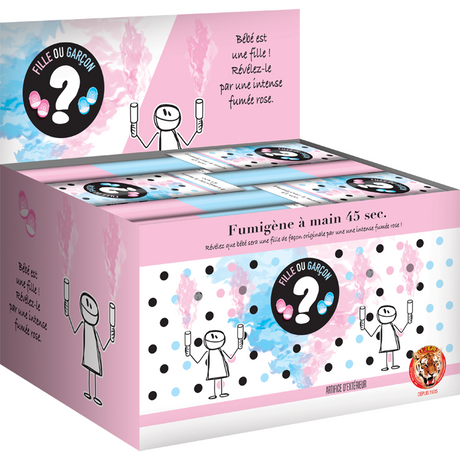 Fumigène à main Baby – fumée colorée bleu/rose layette pour Baby Shower festif