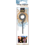 Cierge magique chiffre gris – étincelles dorées pour anniversaires festifs