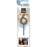 Cierge magique chiffre gris – étincelles dorées pour anniversaires festifs