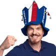 France hat for adults made of 98% polyester and 2% iron, suitable for men and women, displayed with hangtag.