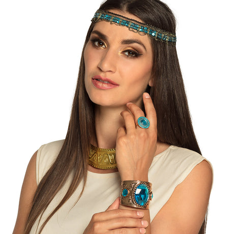 Elegant women's bracelet inspired by the Nile, featuring topaz accents and crafted from acrylic and iron, perfect for adult jewelry lovers.