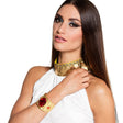 Elegant Garnet of the Nile bracelet for women, featuring 85% iron and 15% acrylic materials, inspired by Egyptian jewelry design.