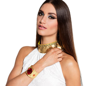 Elegant Garnet of the Nile bracelet for women, featuring 85% iron and 15% acrylic materials, inspired by Egyptian jewelry design.