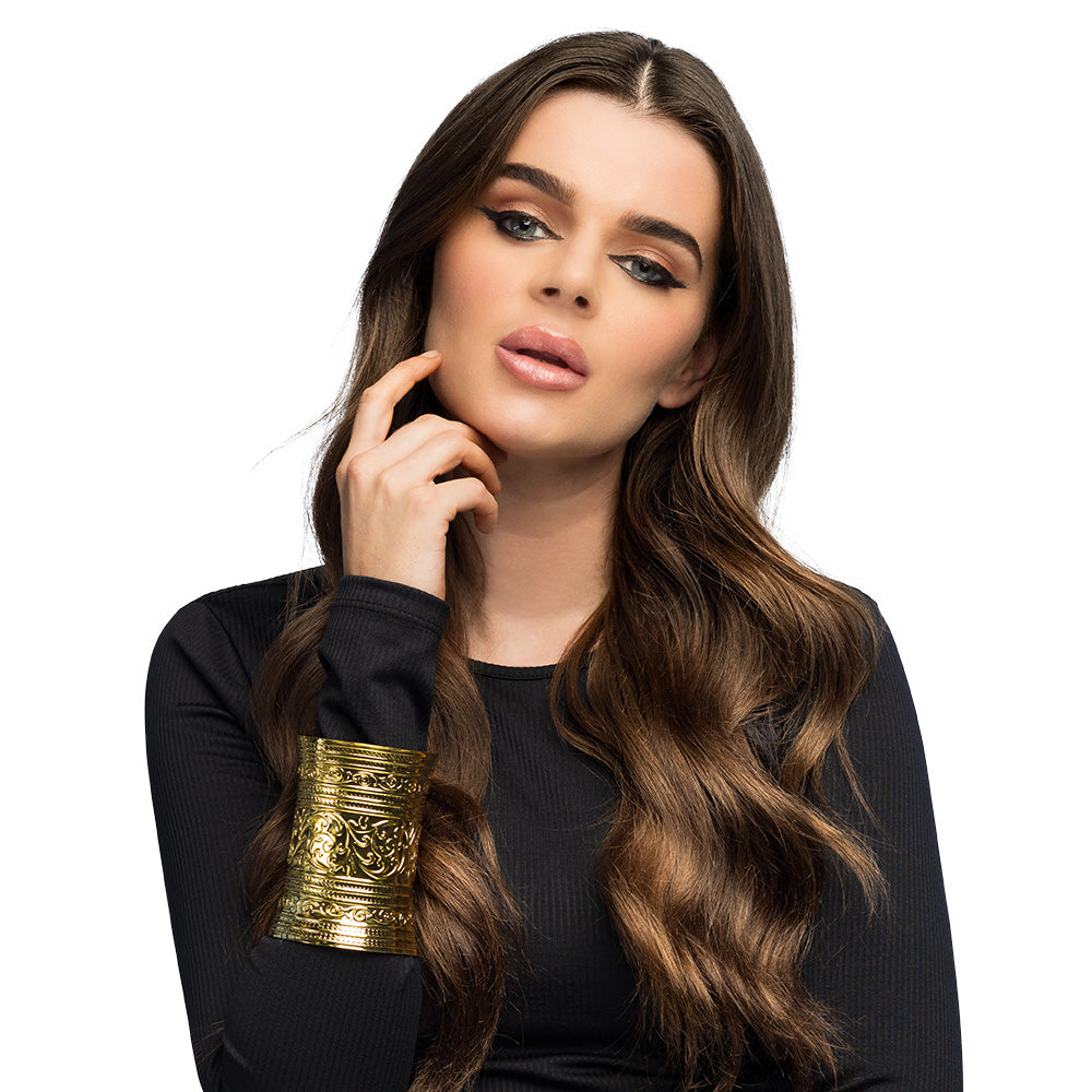 Elegant Noble of the Nile bracelet for women, crafted from 100% iron metal, inspired by Egyptian jewelry design, displayed with hangtag packaging.