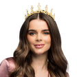 Royal Elizabeth metal tiara for women, elegant crown with iron, glass, and polystyrene, perfect for adults seeking royal or fairy tale jewelry accessories.