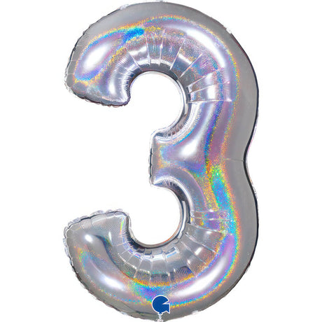 Ballon chiffre - Couleurs pailletées - 40"