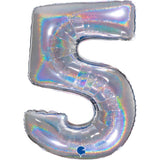 Ballon chiffre - Couleurs pailletées - 40"