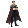 Brown Night Hunter cape for adults, 150 cm long, made of polyester and acrylic, ideal for Viking, vampire, and Halloween costumes.