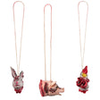 Set of three severed animal head decorations for Halloween, made of PVC, polyester, and hemp, ideal for horror-themed party decor.