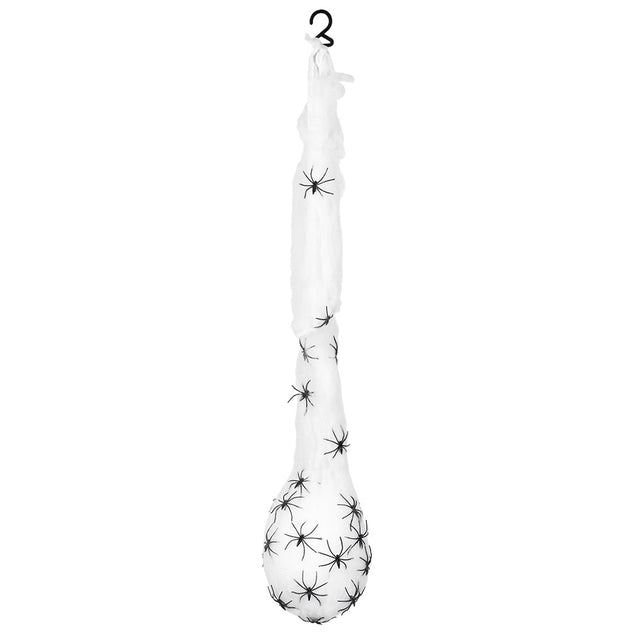 Large spider web decoration for Halloween, measuring 70 cm, made of polyester and polypropylene, ideal for spooky party decor.