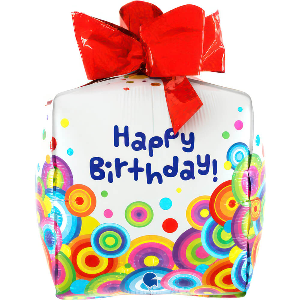 Ballon cadeau 4D - Multicolore - 20" - Gonflage Hélium en boutique