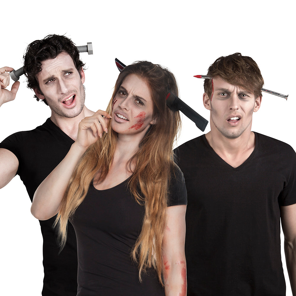 Halloween horror tiara accessory set for adults, made of 100% polypropylene, perfect for men and women as a spooky costume hat or party prop.