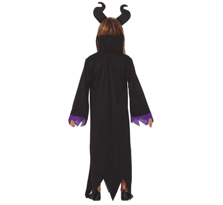 Déguisement fée maléfique enfant noir et lilas 5-6 ans