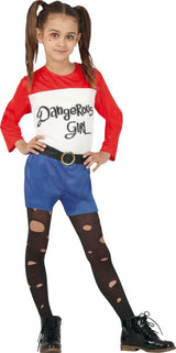 Déguisement Harley Quinn enfant bleu et rouge - 10-12 ans