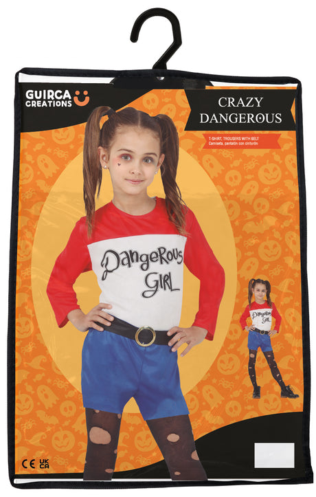 Déguisement Harley Quinn enfant bleu et rouge - 10-12 ans