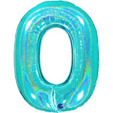 Ballon chiffre - Turquoise pailleté - 40" - Gonflage Hélium en boutique