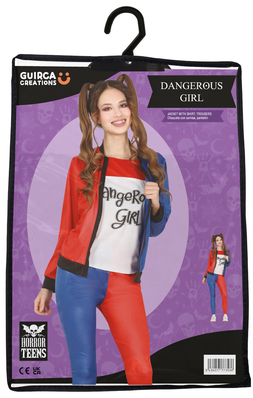 Déguisement fille dangereuse bleu et rouge - 14-16 ans - Halloween