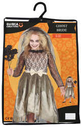 Déguisement fantôme mariée enfant blanc gris 5-6 ans