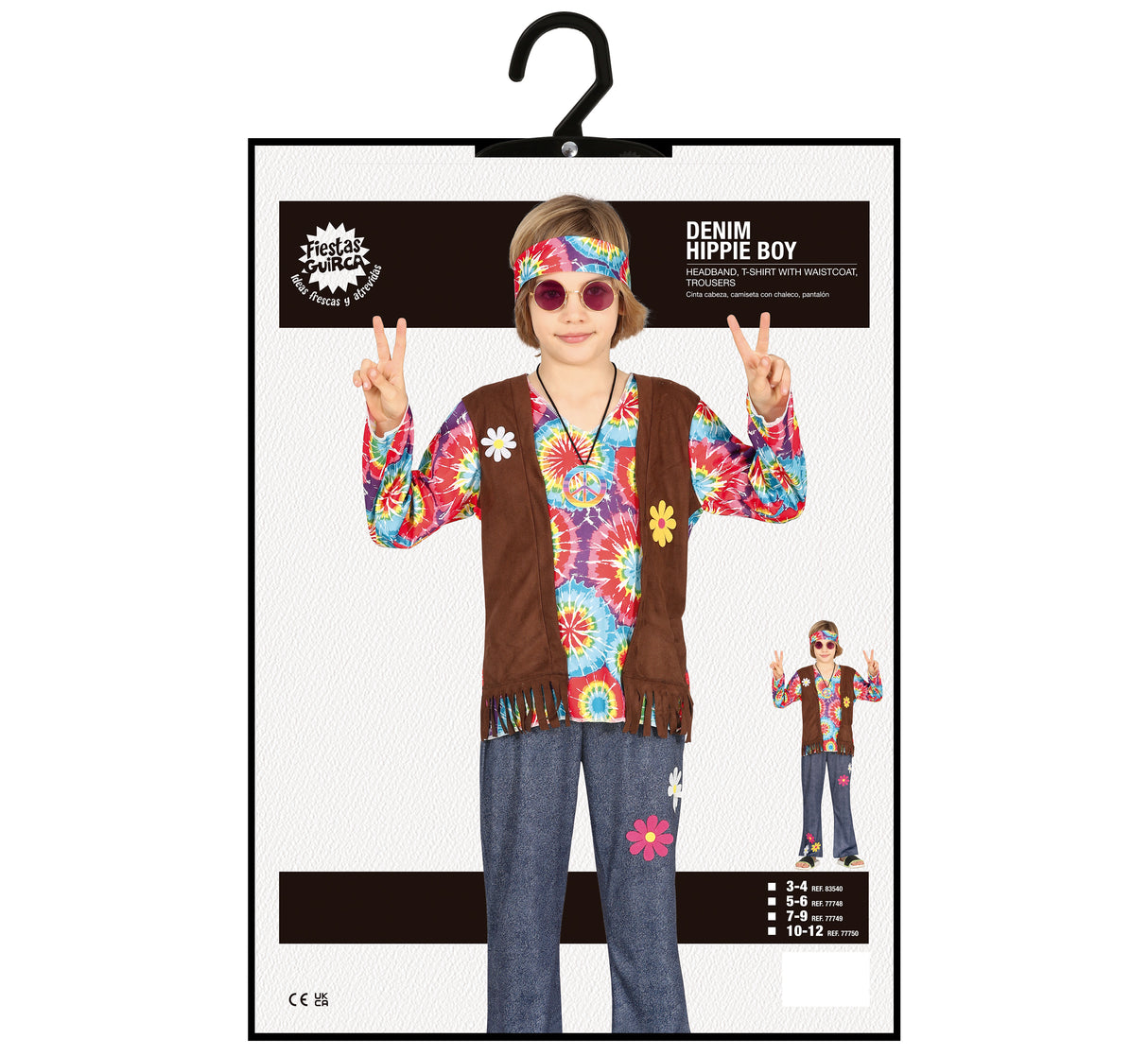 Déguisement hippie enfant multicolore - 5 à 6 ans