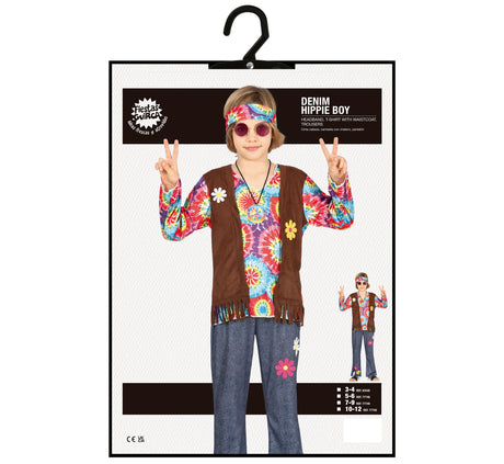 Déguisement hippie enfant multicolore - 5 à 6 ans