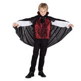 Children's Vampire King costume for boys ages 4-6, 100% polyester Halloween outfit with regal vampire design.