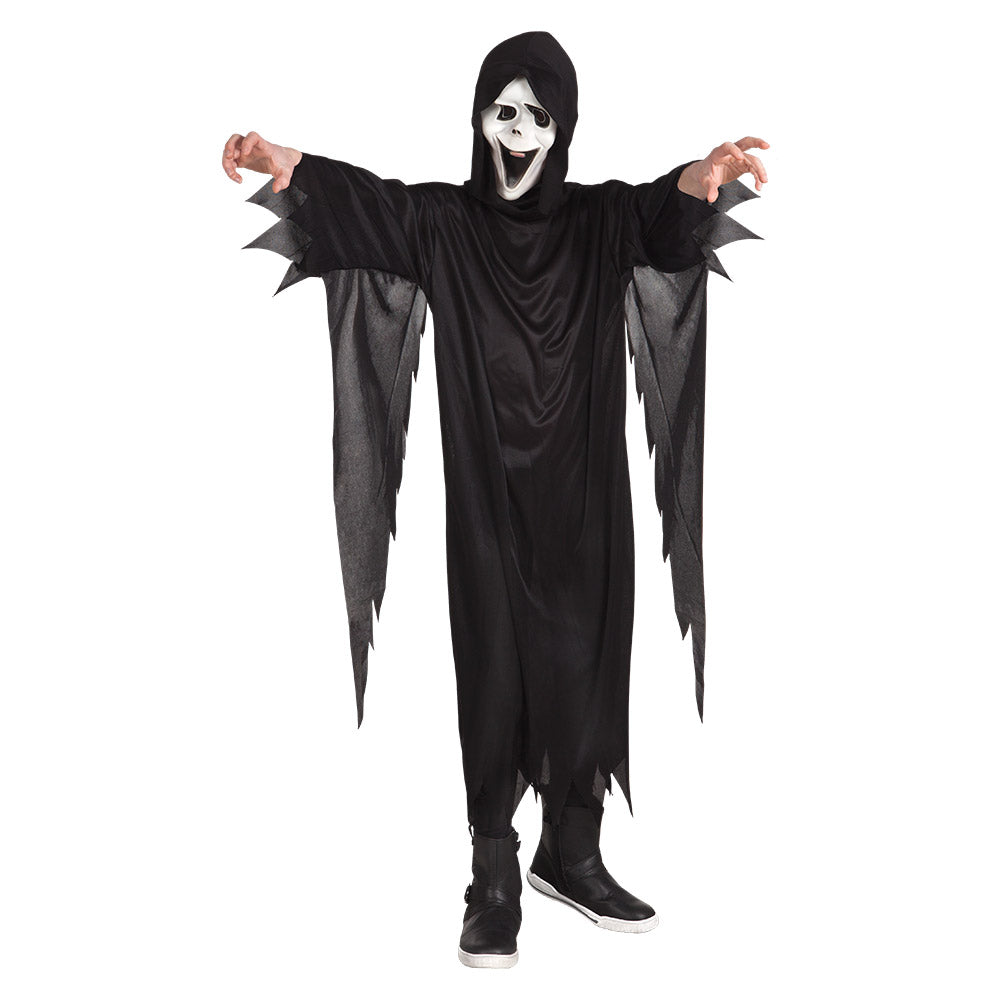 Howling Harry kids Halloween costume for boys ages 4 to 6, horror-themed outfit made of 100% polyester.