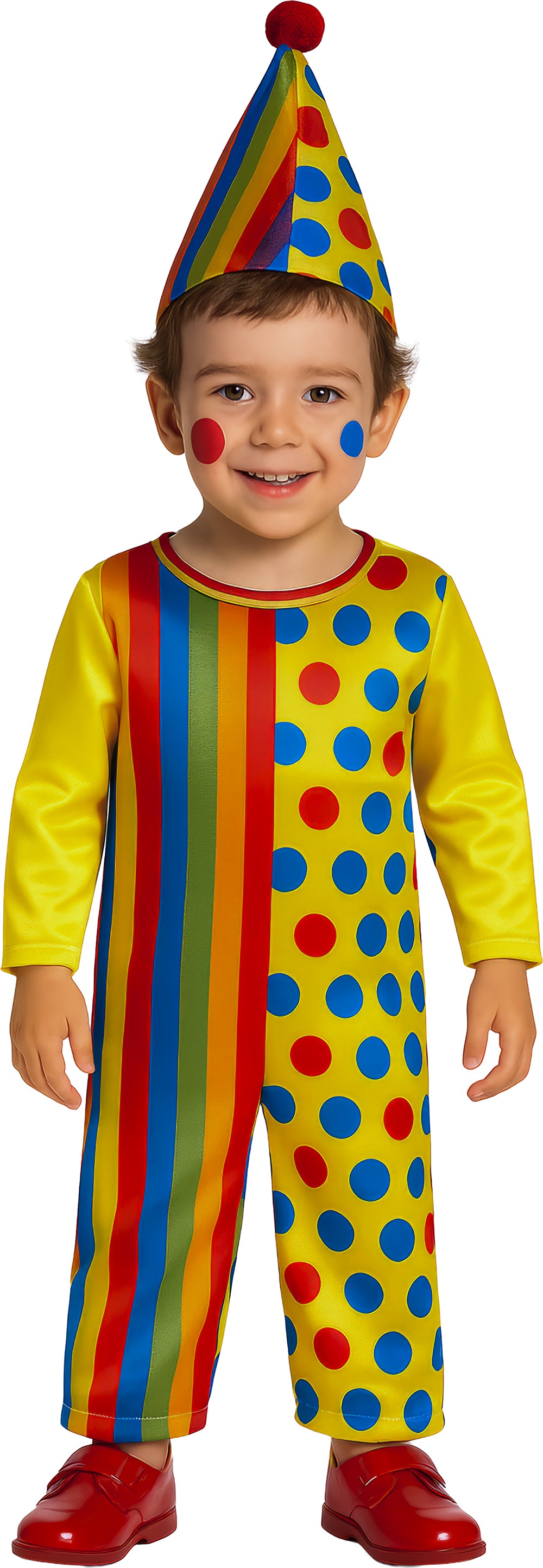 Baby Clown Costume - Hat and Jumpsuit