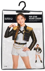 Déguisement K-Pop Argent Fille - T-shirt, Veste, Pantalon et Ceinture