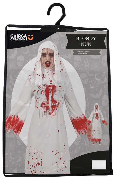 Déguisement nonne ensanglantée femme - blanc et rouge - Halloween