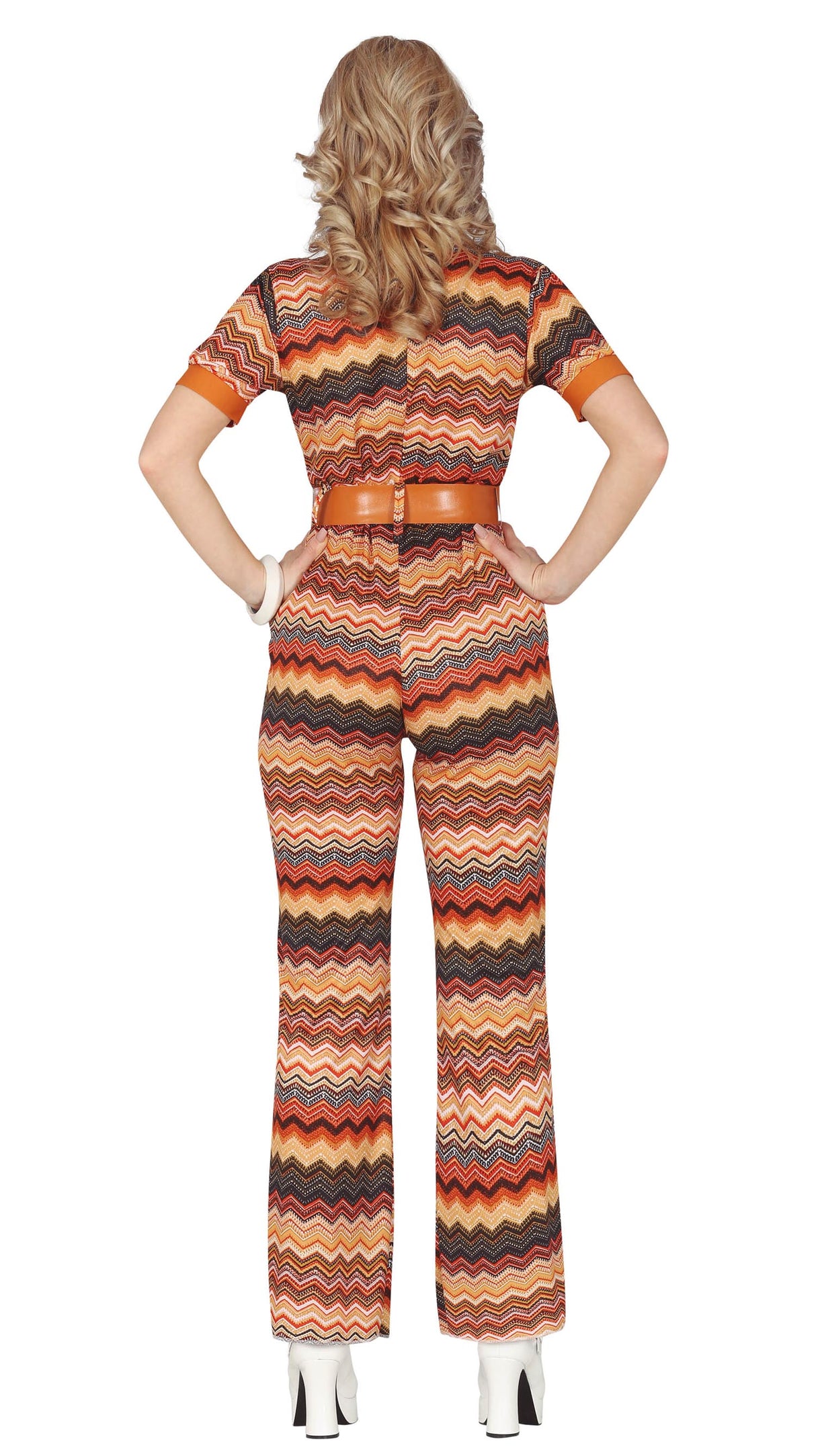 Women's 70s brown polyester costume, size 36/38