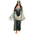 Adult women's Ghost Pirate Murky costume in size 36/38, Halloween pirate outfit made of 100% polyester, displayed on hanger.