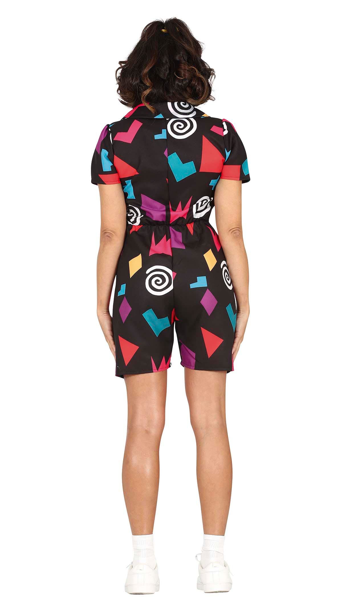 Adult girl's telepath costume, black and multicolored