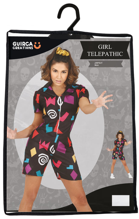 Déguisement fille télépathe adulte noir multicolore