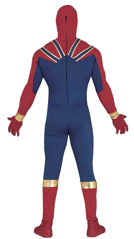 Déguisement super-héros adulte rouge et bleu taille M