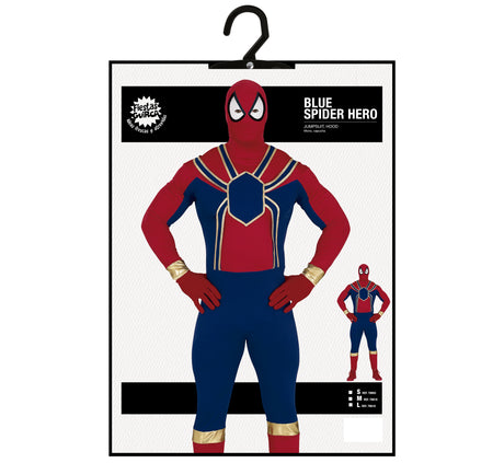 Déguisement super-héros adulte rouge et bleu taille M