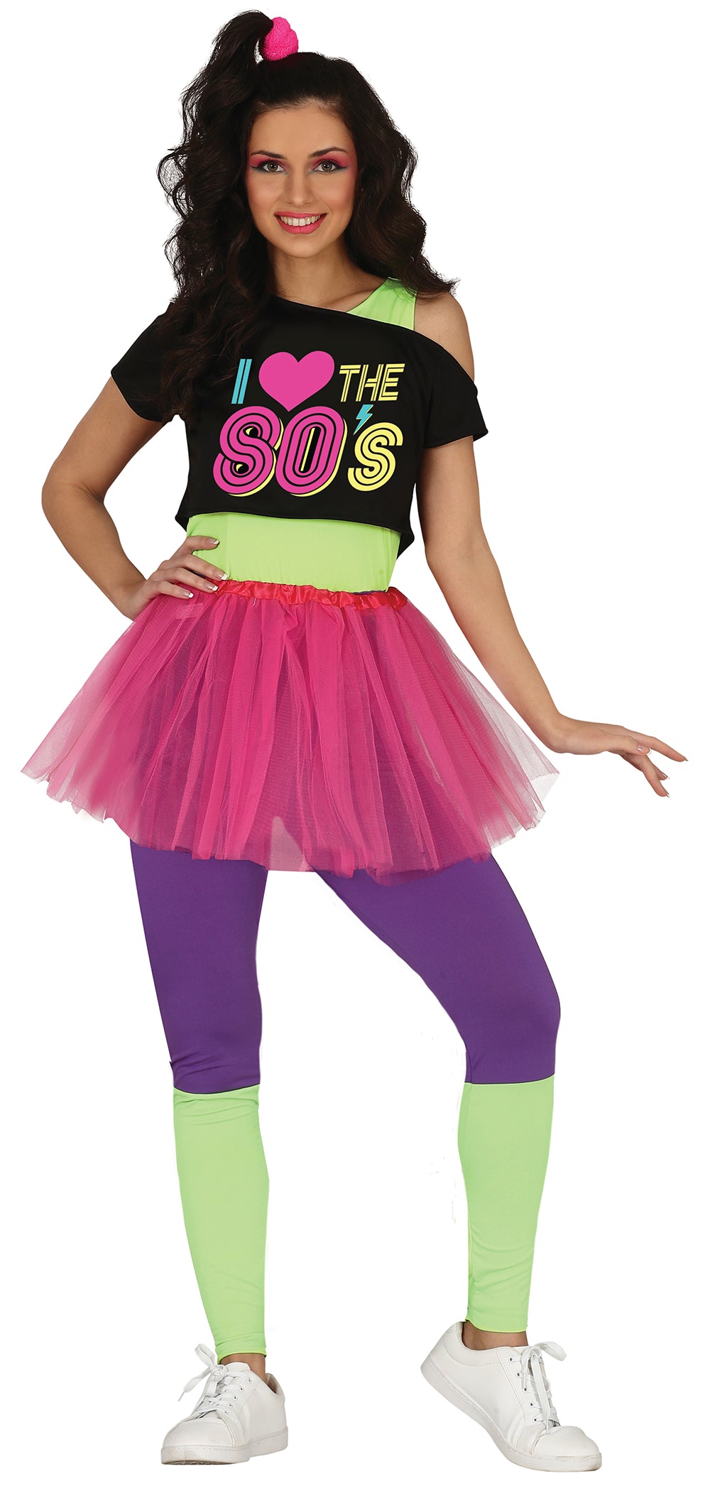 Déguisement Chanteuse Années 80 Femme - T-Shirt, Jupe, Pantalon et Chasuble