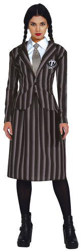 Black and grey adult gothic student costume