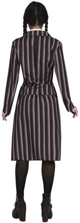 Black and grey adult gothic student costume