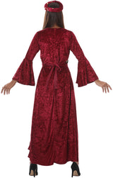 Medieval lady costume, burgundy, adult size L