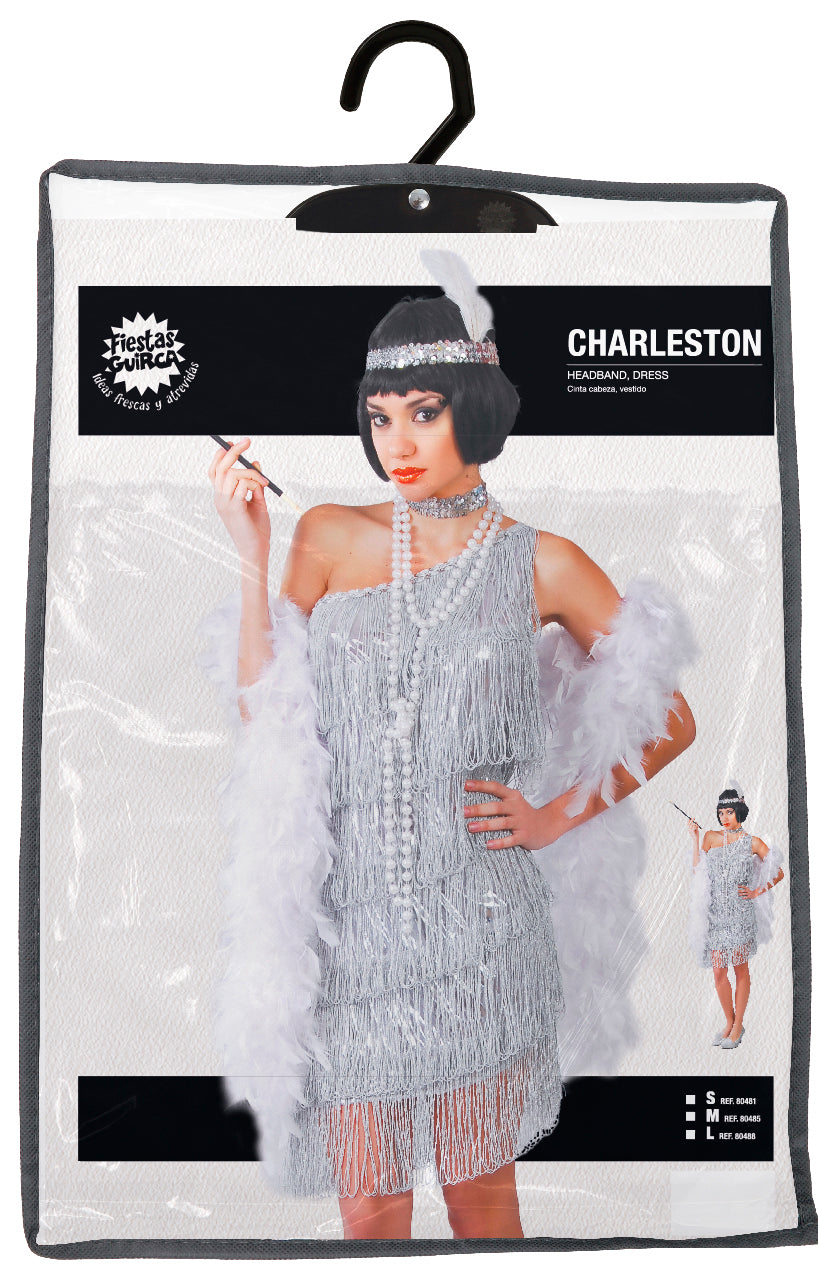 Silver Charleston Costume for Women - Size L 42-44