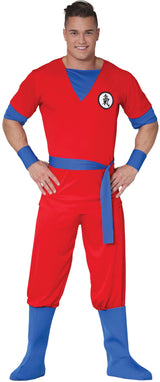 Costume adulte guerrier manga rouge et bleu - taille L