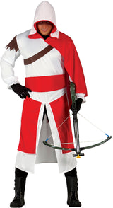 Déguisement chevalier adulte rouge et blanc - taille L